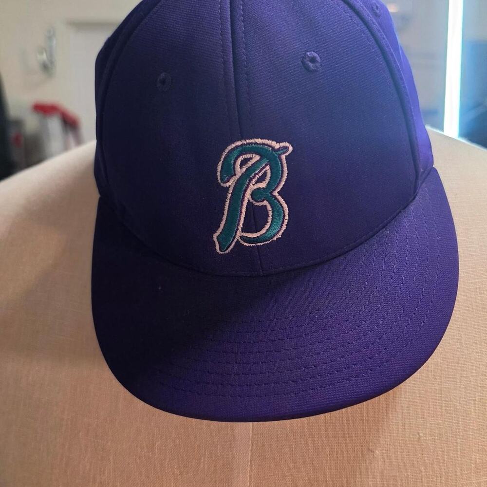 Purple baseball cap with embroidered